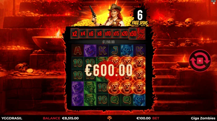 Giga Zombies – Gewinn während der Freispiele